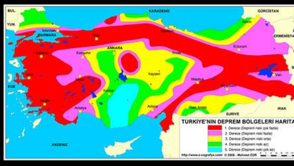 Сейсмическая карта Турции